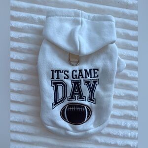 White 'It's Game Day' Football Pet Hoodie